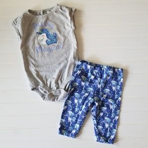 Baby Girl's Unicorn🦄 2 Piece Matching Set